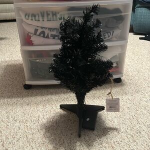 Miniature Black Pre-lit Tree